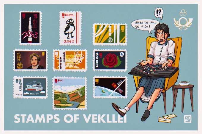 Picture of Tziopra with her stamp collection
